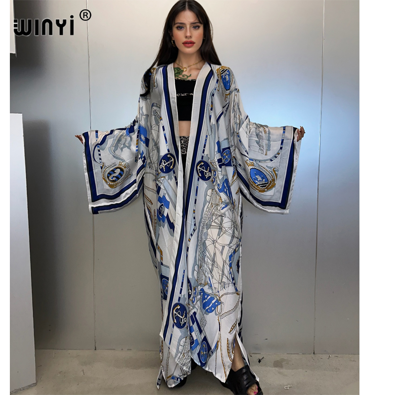 Cover Up Kaftan - WINYI quimono verão kaftan beachwear Cardigan