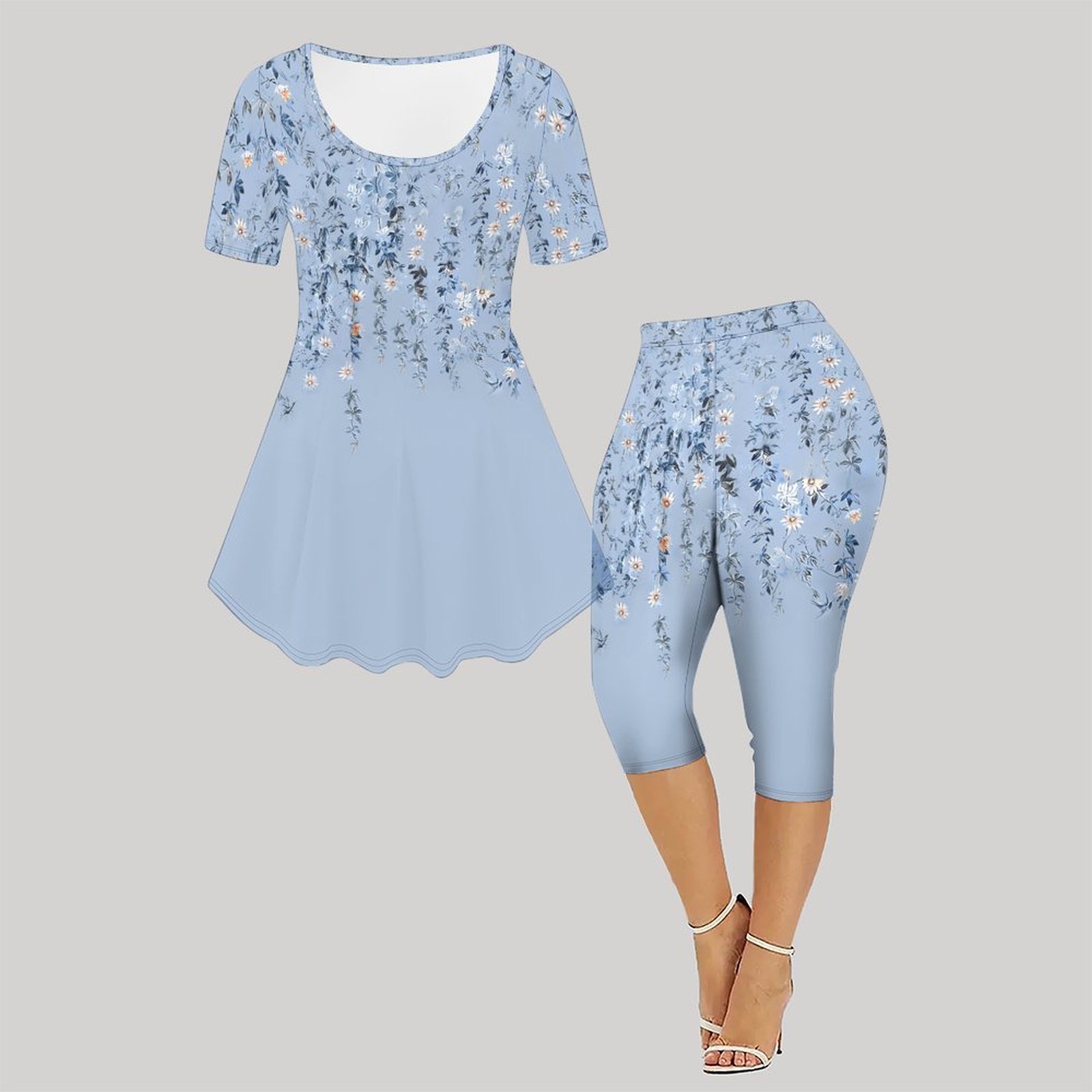 Conjunto Vintage de 2 Peças pa - Romper Floral Print avaliação e preço