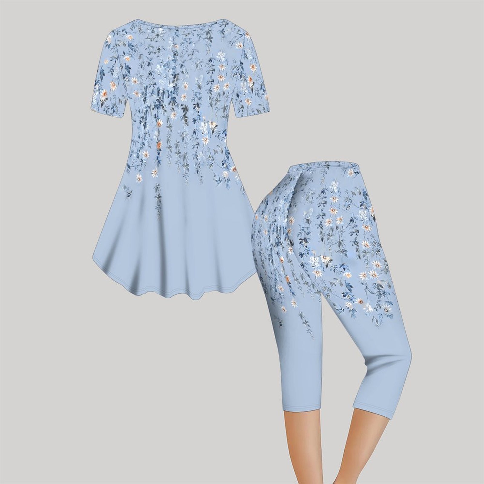 Conjunto Vintage de 2 Peças pa - Romper Floral Print avaliação e preço