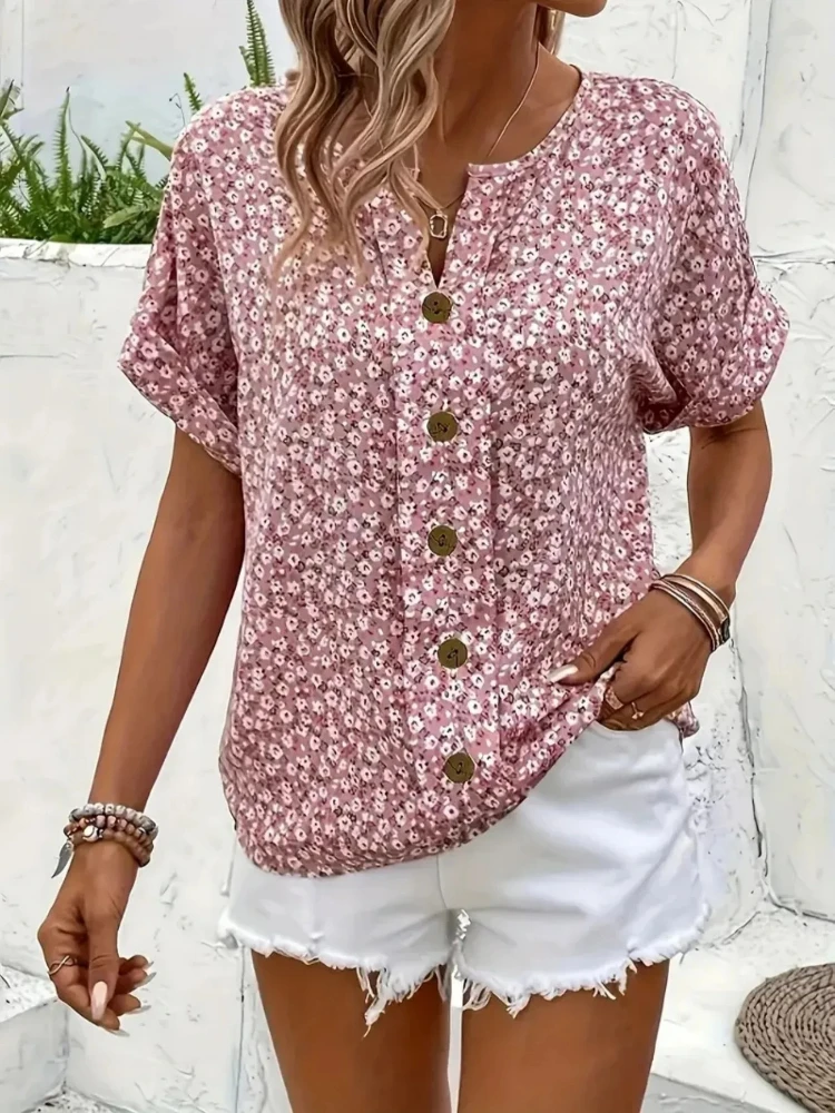Plus size camisas femininas 20 - Romper Floral Print avaliação e preço
